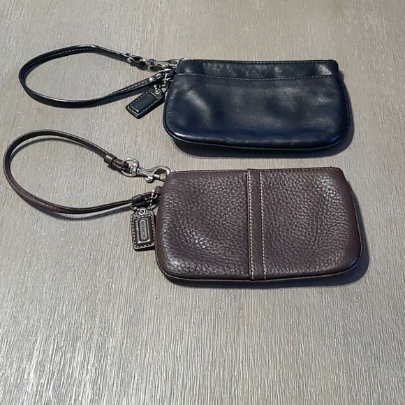 Coach Handbags - Coach Black & Brown leather wristlets